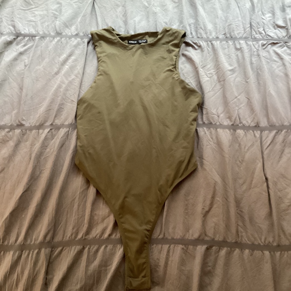 Sleeveless Olive Green Bodysuit